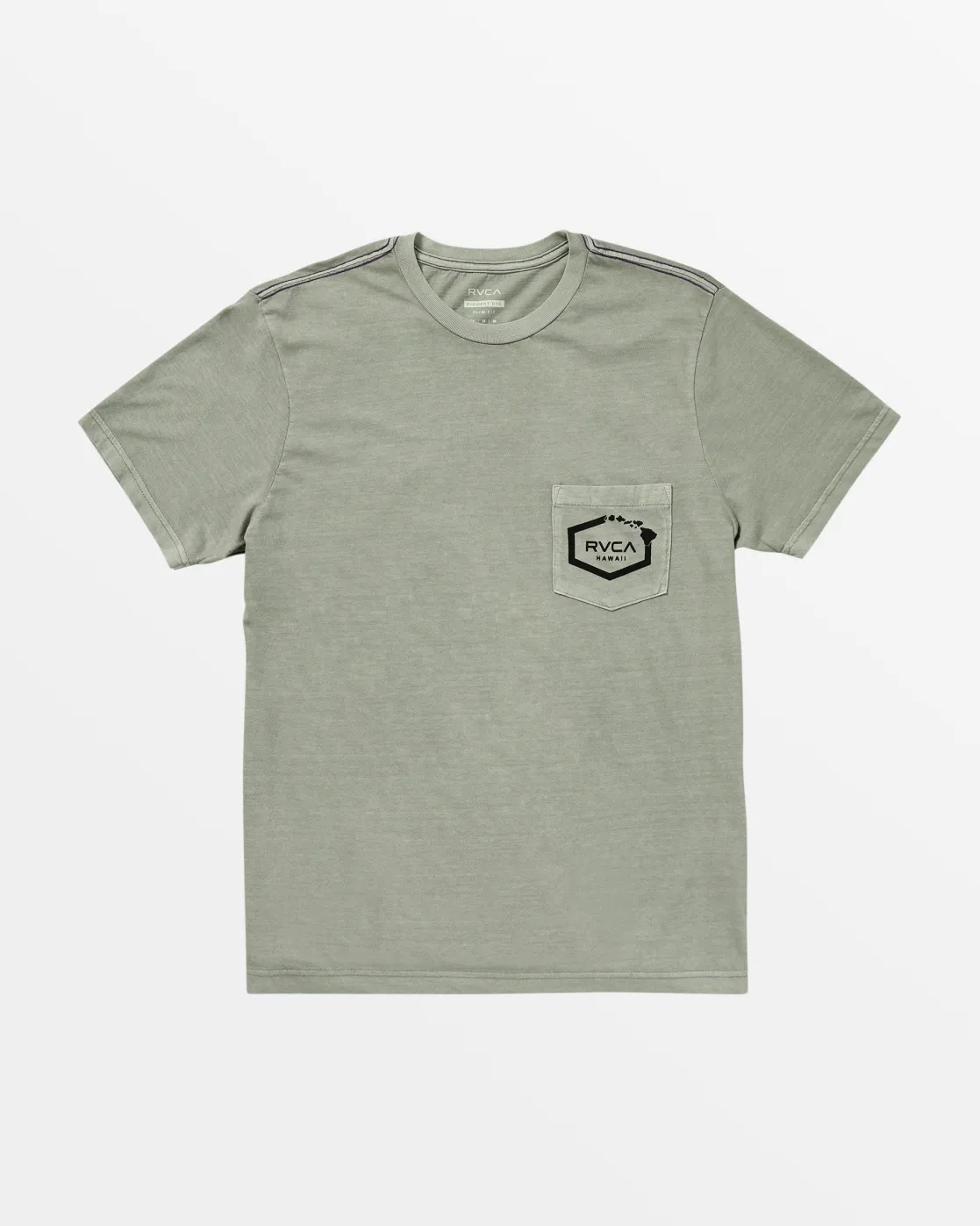 RVCA HAWAII ISLAND HEX POCKET TEE Monument
