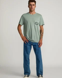 RVCA HAWAII ISLAND HEX POCKET TEE Monument