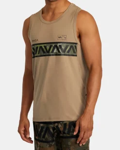 RVCA HAWAII SPORT VENT MUSCLE TANK Dark Khaki Online