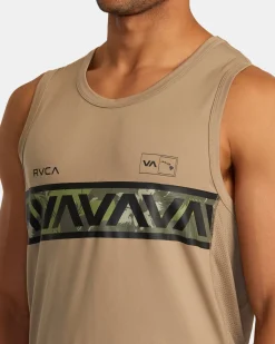 RVCA HAWAII SPORT VENT MUSCLE TANK Dark Khaki Online
