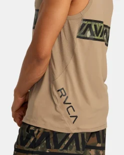 RVCA HAWAII SPORT VENT MUSCLE TANK Dark Khaki Online