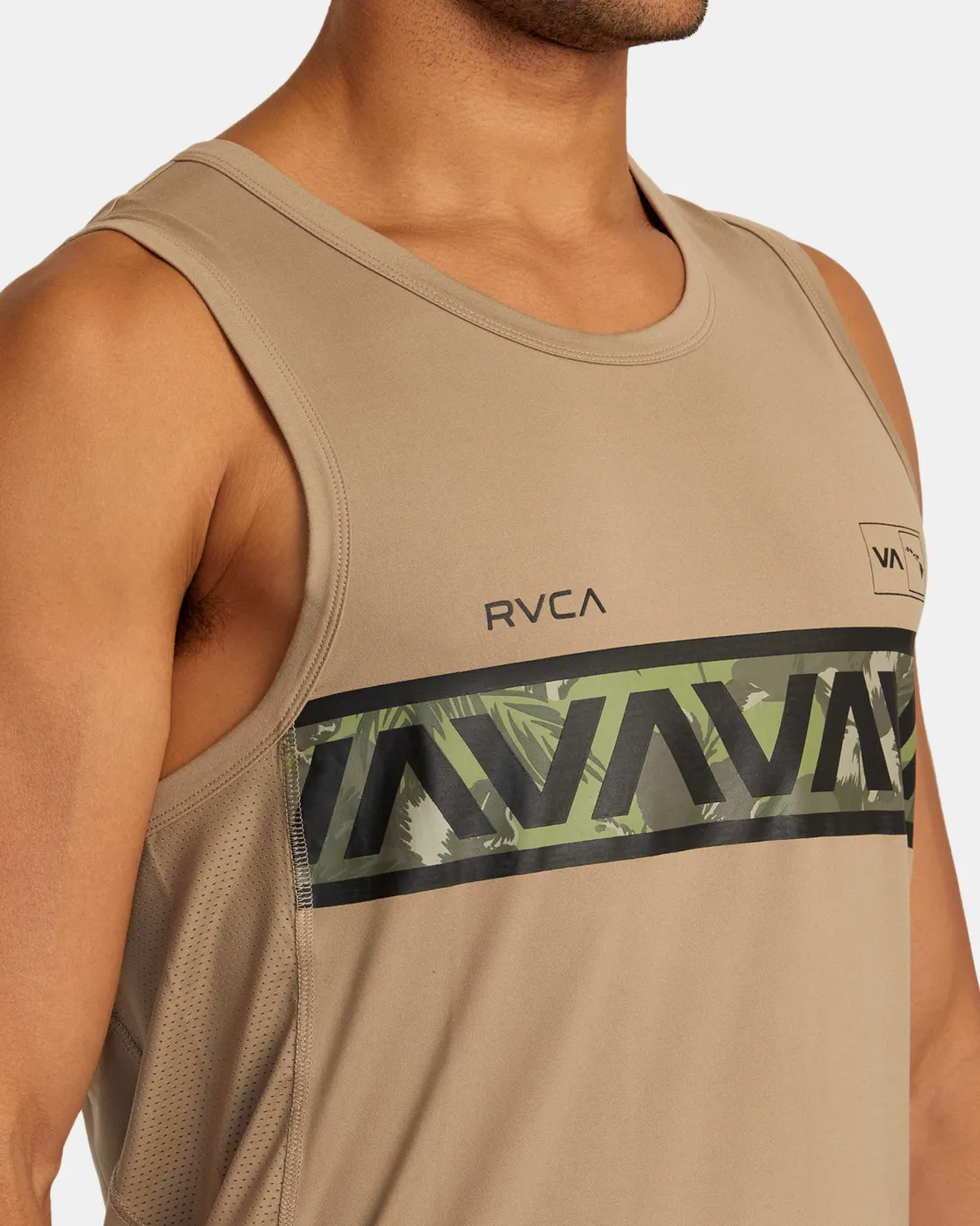 RVCA HAWAII SPORT VENT MUSCLE TANK Dark Khaki Online