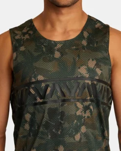 RVCA HAWAII TARO MESH TANK TOP Floral Camo Outlet