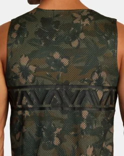 RVCA HAWAII TARO MESH TANK TOP Floral Camo Outlet