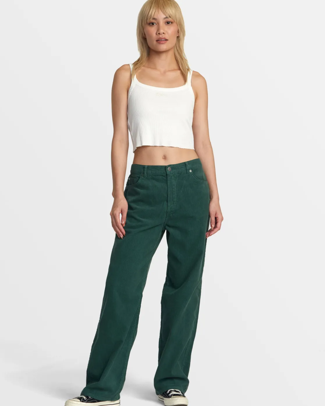 RVCA HERITAGE CORDUROY WIDE LEG PANTS Pineneedle New