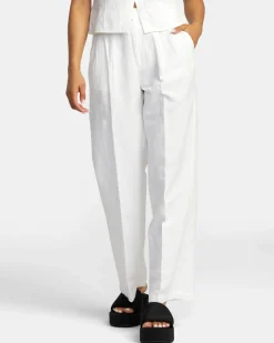 RVCA HUDSON WIDE LEG PANTS Whisper White Discount