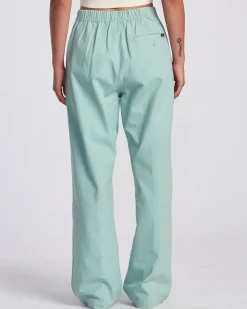 RVCA HUDSON WIDE LEG PANTS Green Haze Clearance