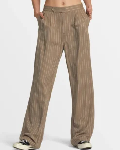 RVCA HUDSON WIDE LEG PANTS Dark Khaki Best