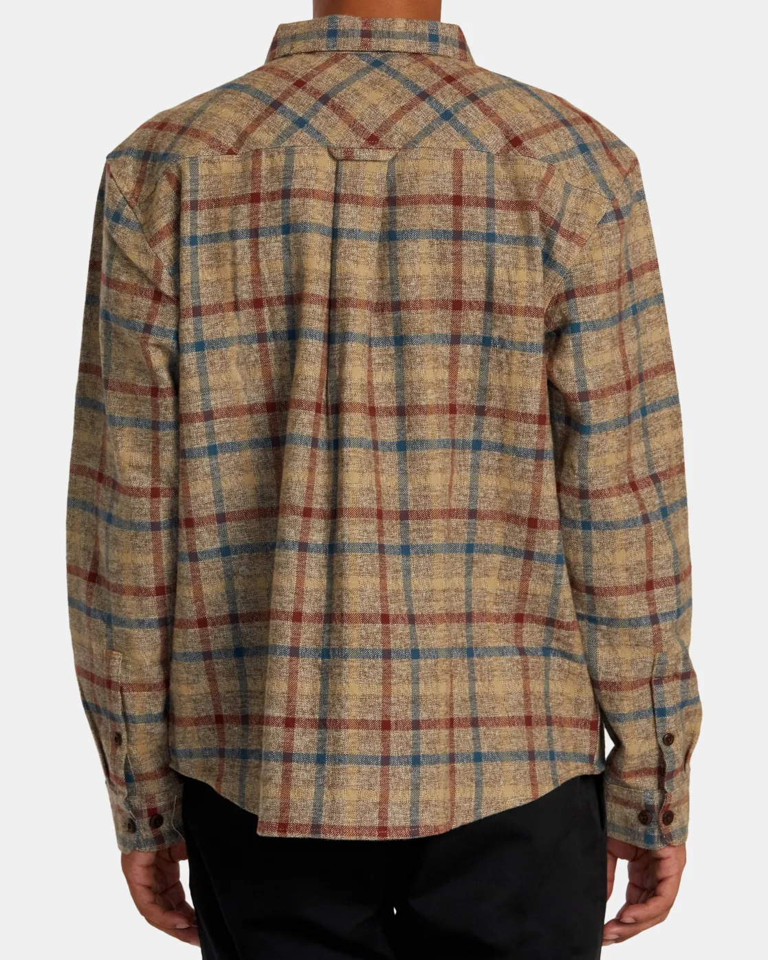 RVCA HUGHES FLANNEL LONG SLEEVE SHIRT Bombay Brown
