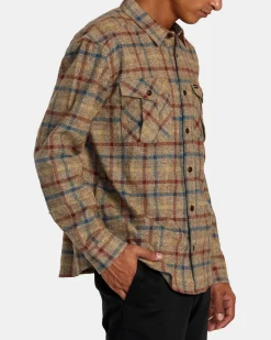 RVCA HUGHES FLANNEL LONG SLEEVE SHIRT Bombay Brown