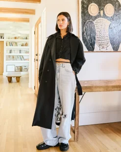 RVCA INVISIBLE MAN TRENCH COAT Black