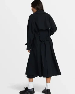 RVCA INVISIBLE MAN TRENCH COAT Black