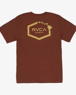 RVCA ISLAND HEX TEE Red Earth Outlet