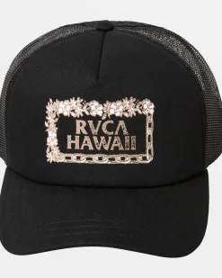 RVCA ISLAND LEI TRUCKER HAT Rvca Black Hot