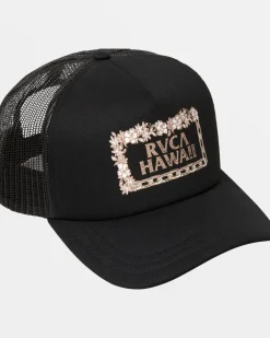 RVCA ISLAND LEI TRUCKER HAT Rvca Black Hot