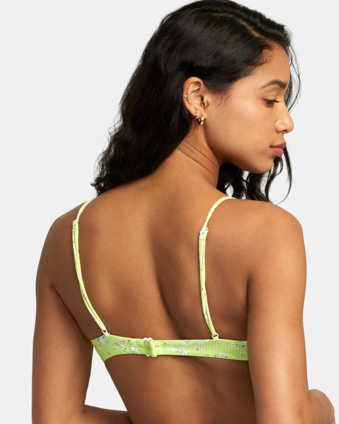 RVCA ITTY BRALETTE BIKINI TOP Neon Green Discount