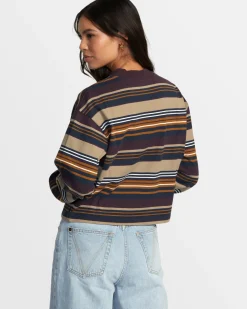 RVCA KINNEY LONG SLEEVE LONG SLEEVE TEE Plum Perfect Sale
