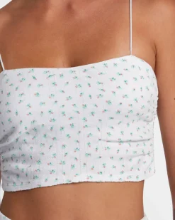 RVCA LEXI POINTELLE BANDEAU TANK TOP Whisper White Clearance