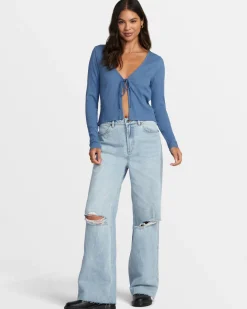 RVCA LOVE ME LONG SLEEVE TOP Coronet Blue Discount