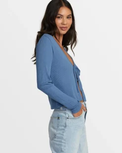 RVCA LOVE ME LONG SLEEVE TOP Coronet Blue Discount