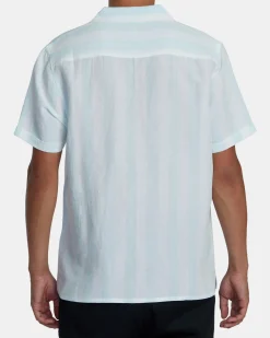 RVCA LOVE STRIPE SHORT SLEEVE SHIRT Light Blue Hot