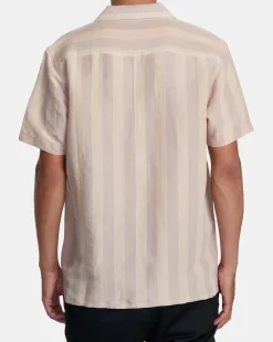 RVCA LOVE STRIPE SHORT SLEEVE SHIRT Pale Mauve Sale