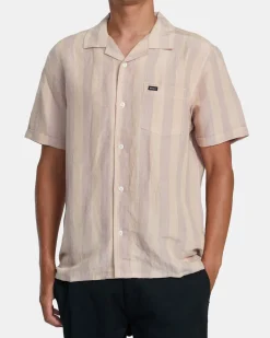 RVCA LOVE STRIPE SHORT SLEEVE SHIRT Pale Mauve Sale