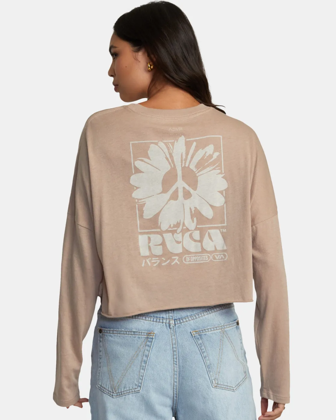 RVCA LUAU VISTA LONG SLEEVE TEE Warm Taupe Hot