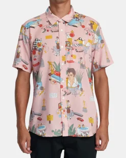 RVCA LUKE P SHORT SLEEVE SHIRT Multi New