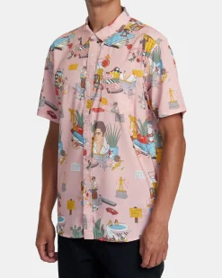 RVCA LUKE P SHORT SLEEVE SHIRT Multi New