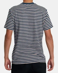 RVCA MAGNOLIA CREW SHORT SLEEVE KNIT Petrol Blue Clearance