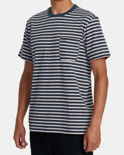 RVCA MAGNOLIA CREW SHORT SLEEVE KNIT Petrol Blue Clearance