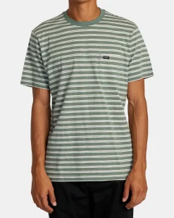 RVCA MAGNOLIA CREW SHORT SLEEVE KNIT Jade Stripe Online