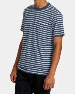 RVCA MAGNOLIA CREW SHORT SLEEVE KNIT Dark Denim Clearance