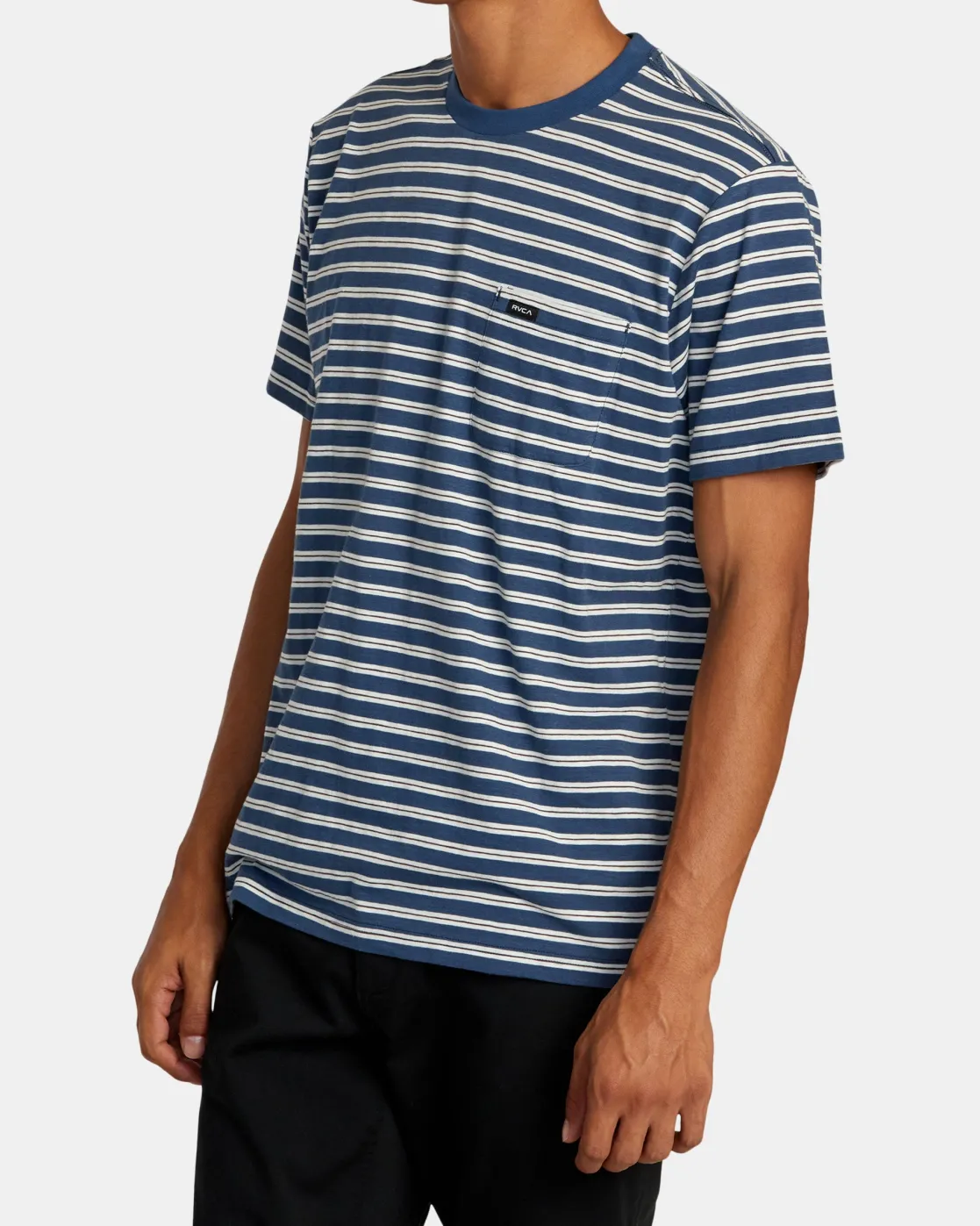 RVCA MAGNOLIA CREW SHORT SLEEVE KNIT Dark Denim Clearance