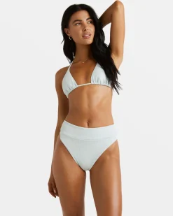 RVCA MAISEY HIGH RISE CHEEKY BIKINI BOTTOMS Sky High