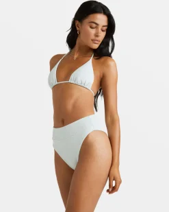 RVCA MAISEY HIGH RISE CHEEKY BIKINI BOTTOMS Sky High