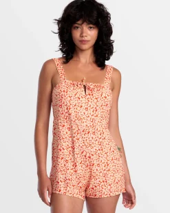 RVCA MAYFAIR ROMPER ONESIE Orange.Com