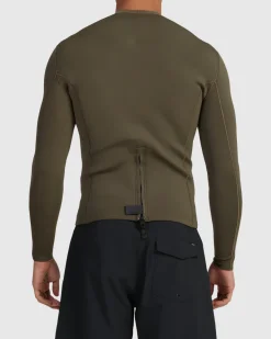 RVCA 2MM BALANCE BACK ZIP WETSUIT JACKET Olive