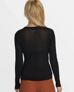 RVCA MORTICIA SWEATER TOP Black Discount