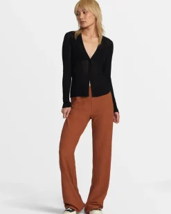 RVCA MORTICIA SWEATER TOP Black Discount