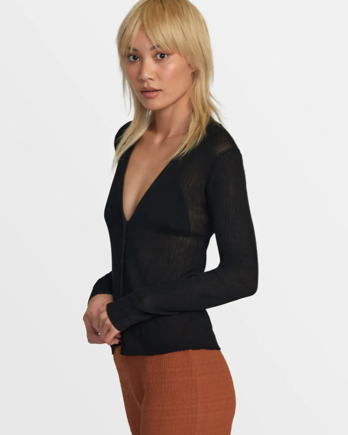 RVCA MORTICIA SWEATER TOP Black Discount