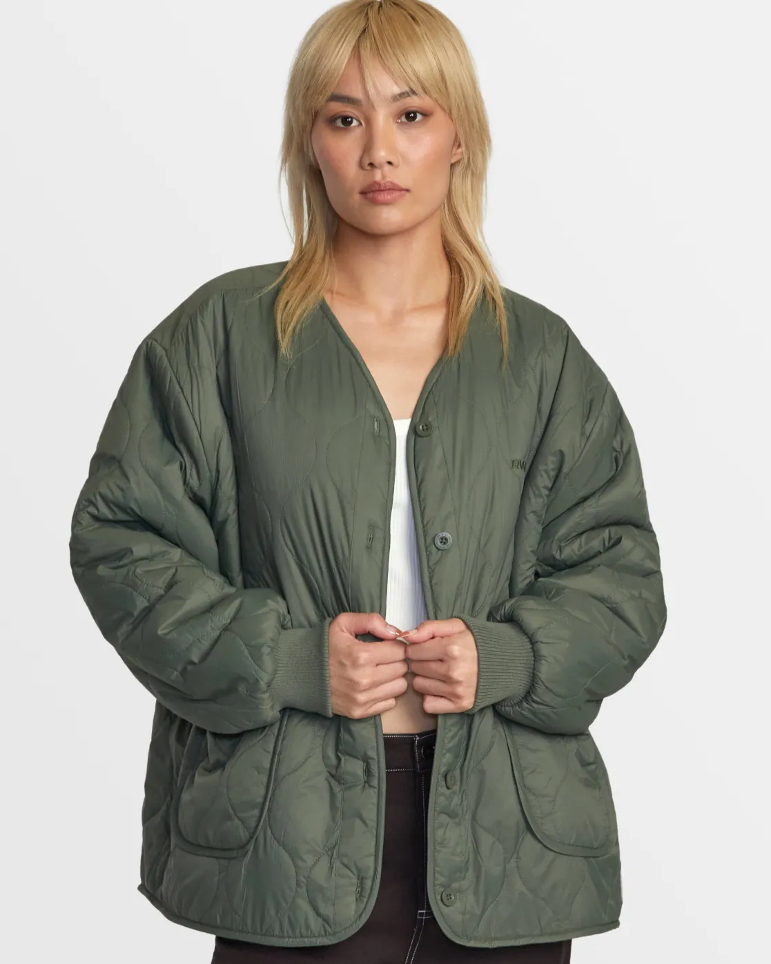 RVCA NON NEGOTIABLE REVERSIBLE JACKET Olive New
