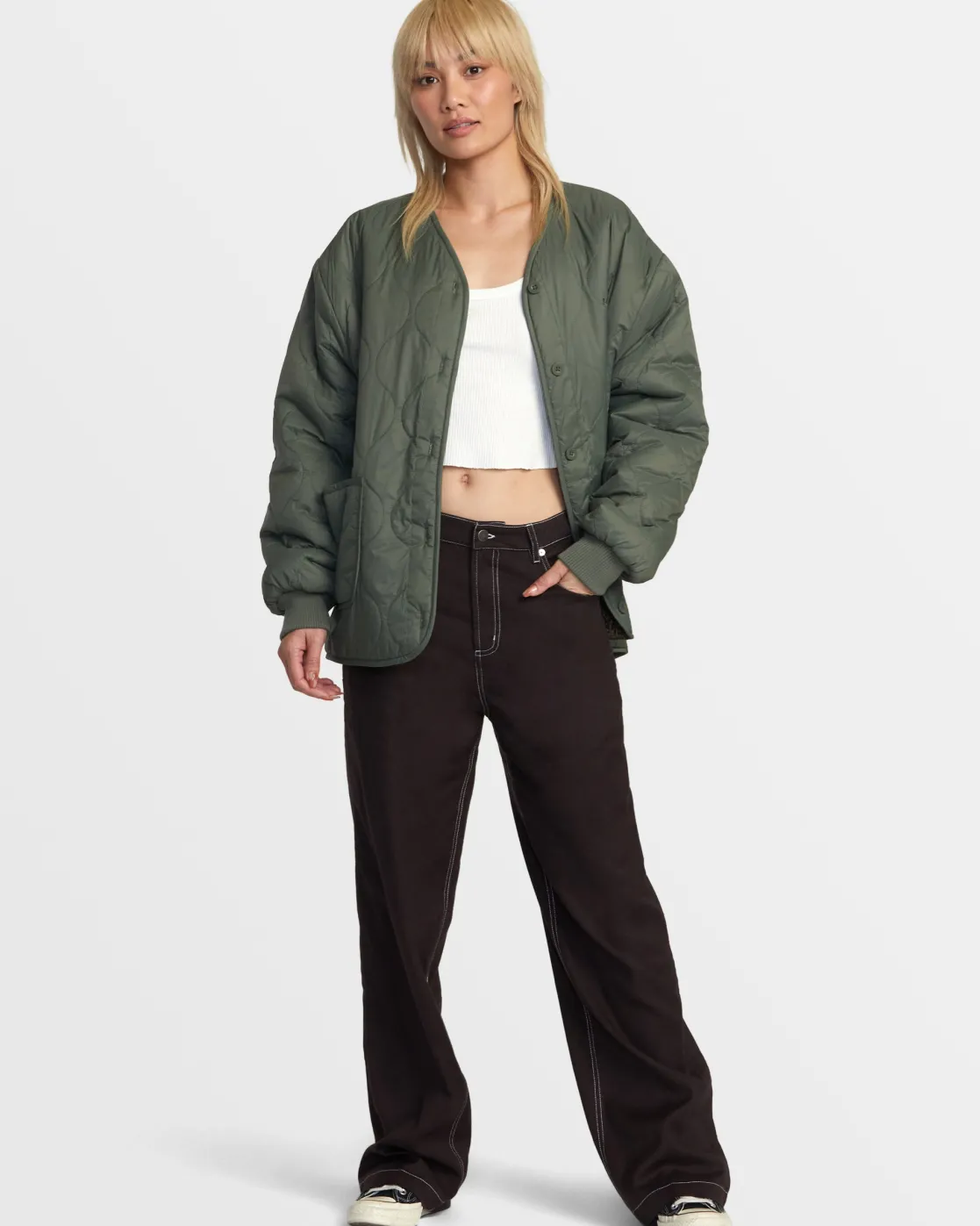 RVCA NON NEGOTIABLE REVERSIBLE JACKET Olive New