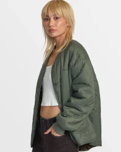 RVCA NON NEGOTIABLE REVERSIBLE JACKET Olive New