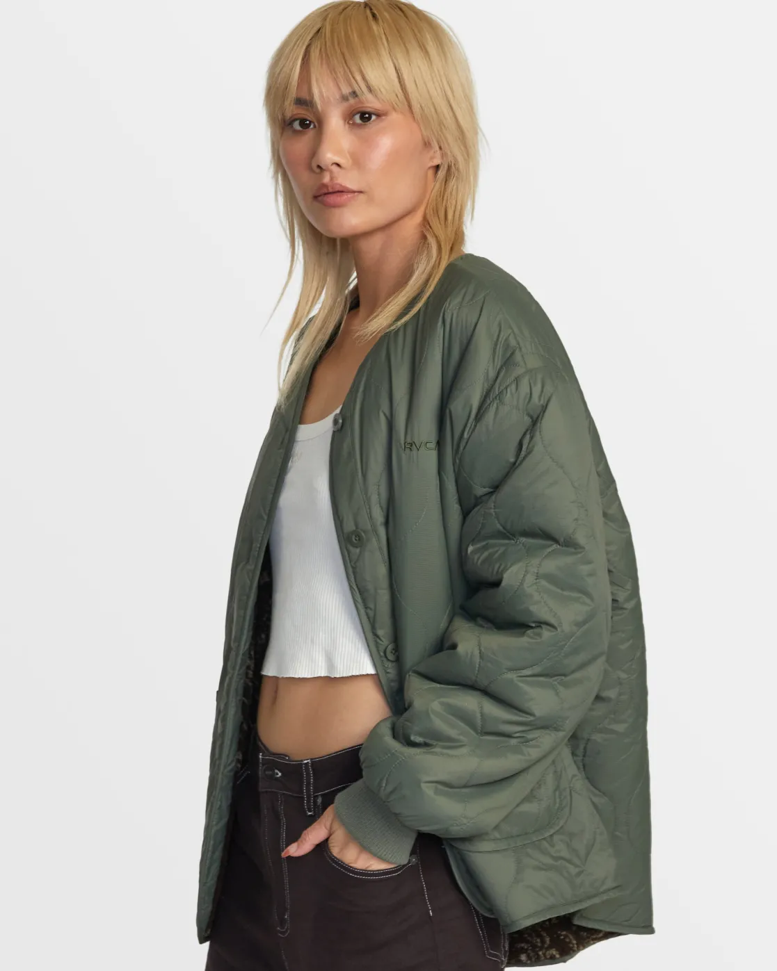RVCA NON NEGOTIABLE REVERSIBLE JACKET Olive New