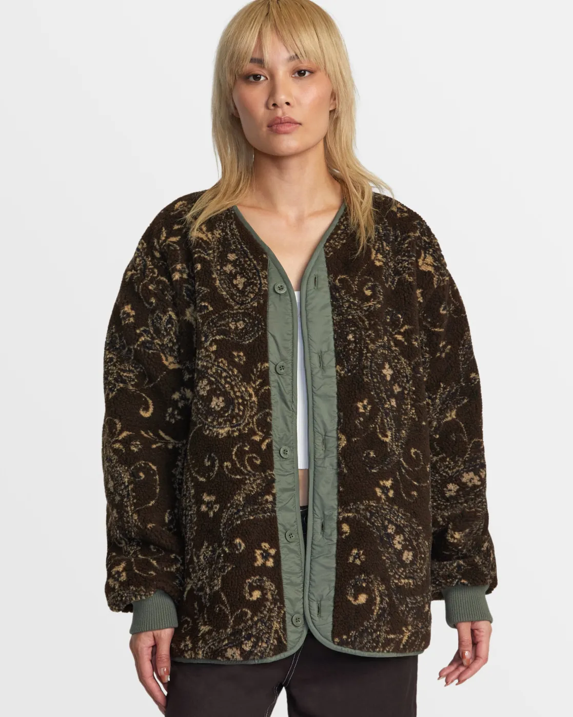 RVCA NON NEGOTIABLE REVERSIBLE JACKET Olive New