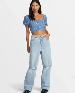 RVCA NOVA CROP TOP Coronet Blue Discount