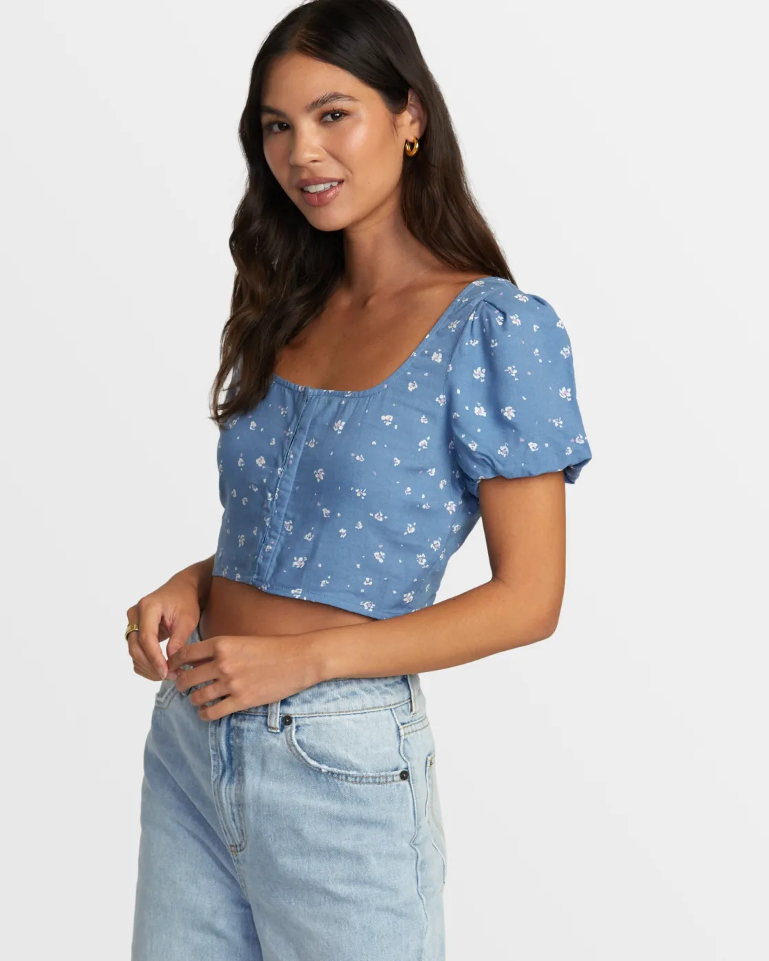 RVCA NOVA CROP TOP Coronet Blue Discount