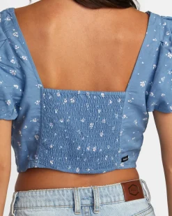RVCA NOVA CROP TOP Coronet Blue Discount